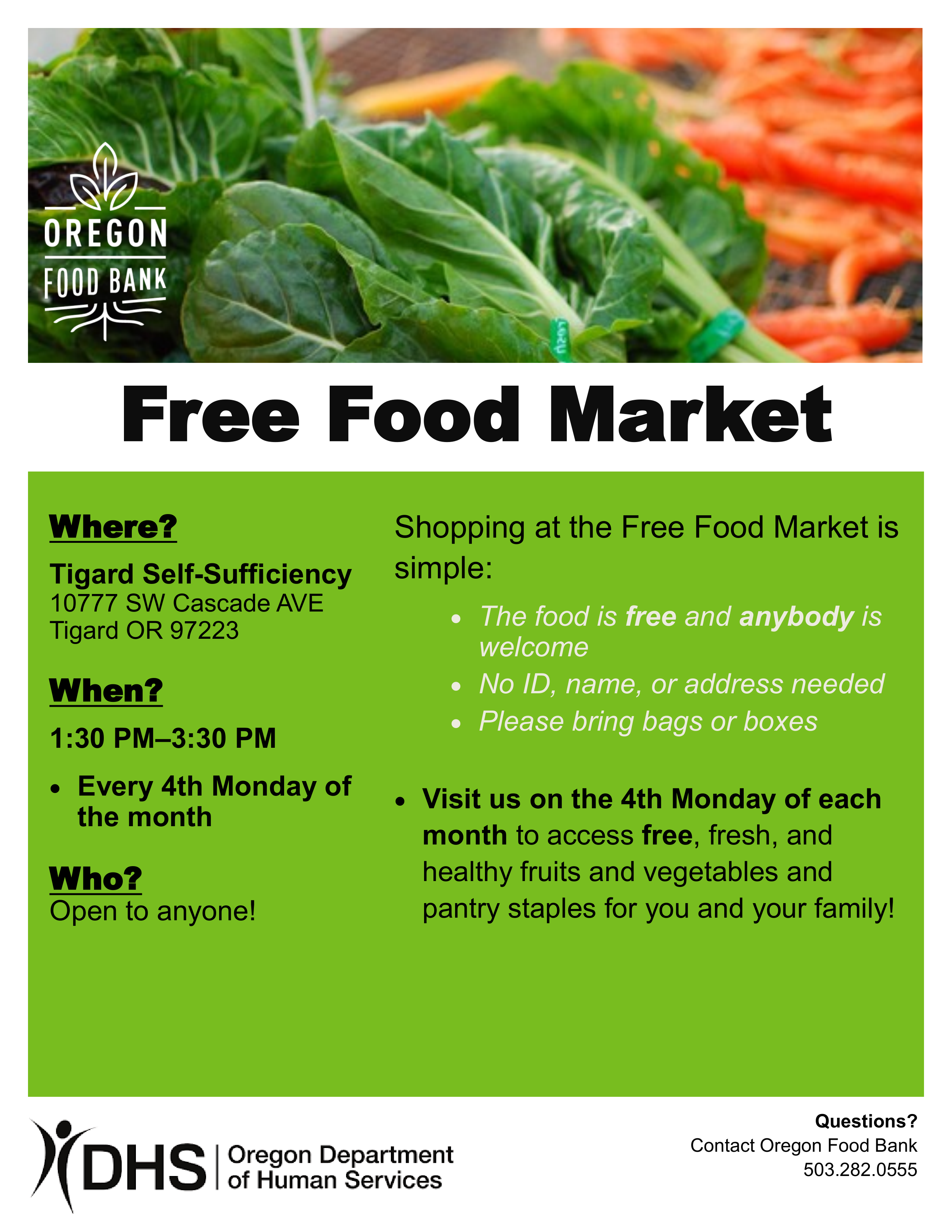 Free Food Market in Tigard 